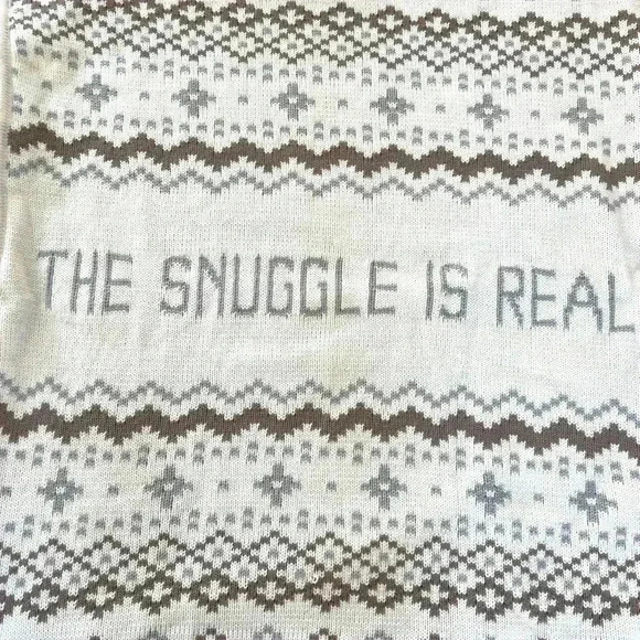 Pottery Barn Kids The Snuggle is Real Baby Blanket, Stroller Blanket, Ivory. - Picture 6 of 7